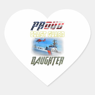 Proud Kusten Guard Dotter Flagga American Heroes Hjärtformat Klistermärke