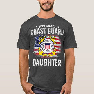 Proud Kusten Guard Dotter med amerikanska Flagga T Shirt