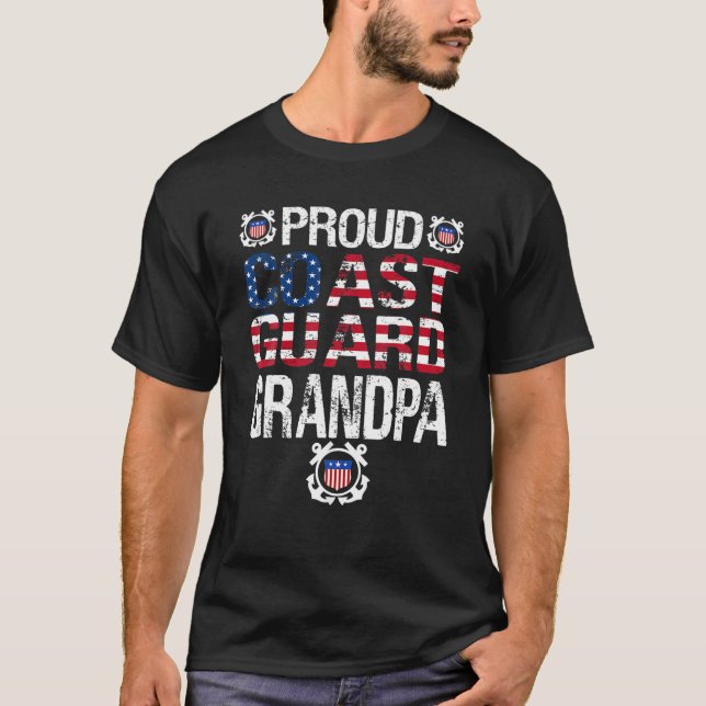 Proud Kusten Guard Grandpa Tee U.S Kusten Guard Ve (Framsida)