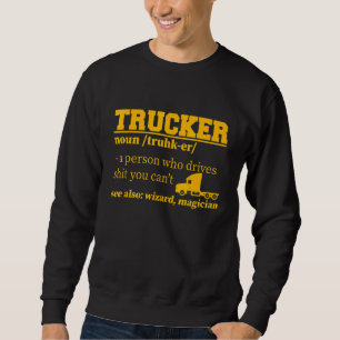 Proud Lastbil Driver Definition för Trucker Lång Ärmad Tröja