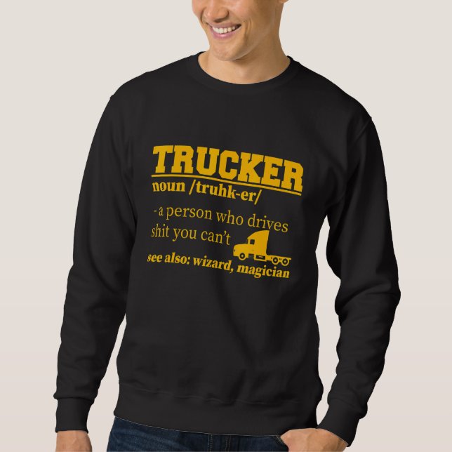 Proud Lastbil Driver Definition för Trucker Lång Ärmad Tröja (Framsida)