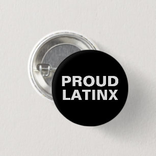 Proud Latinx svart och vitt Knapp