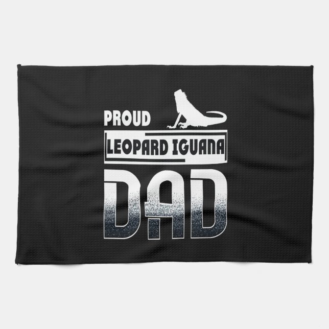 Proud leopard Iguana Pappa Kökshandduk (Horisontell)