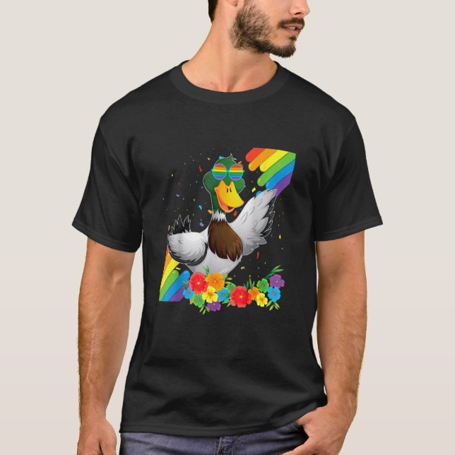 Proud Lgbt Gay Anka Pride Flagga Rainbow Lgbtq Les T Shirt (Framsida)