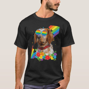 Proud Lgbt Gay Brittany Spain Hund Pride Flagga Ra T Shirt