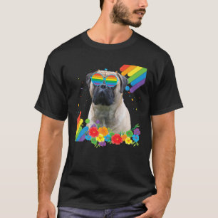 Proud LGBT Gay Bullmastiff Hund Pride Flagga Rainb T Shirt