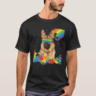 Proud LGBT Gay German Shepherd Hund Pride Rain T Shirt