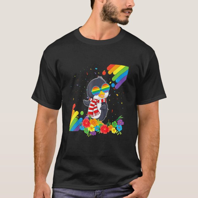 Proud Lgbt Gay Penguin Pride Flagga Rainbow Lgbtq  T Shirt (Framsida)