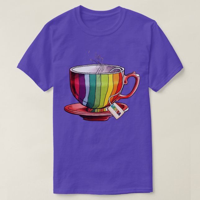Proud LGBTQ gay pride-te-drickare Rainbow Färgad T Shirt (Design framsida)