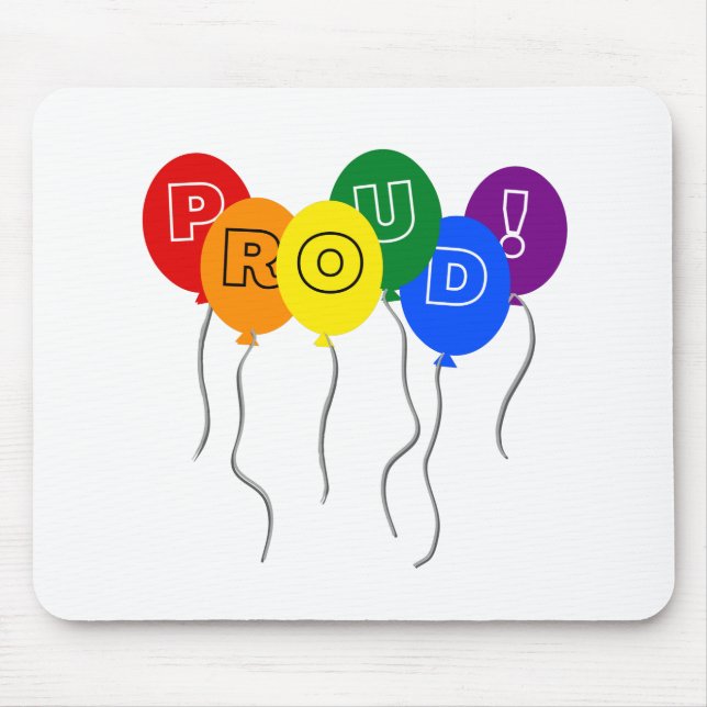 Proud LGBTQ Pride Färg Balloations - White Musmatta (Framsidan)