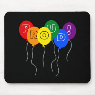 Proud LGBTQ Pride Färg Balloits - Black Musmatta