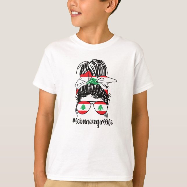 Proud Libanese Girl Libanese Flagga Libanese Roots T Shirt (Framsida)