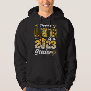 Proud Lil Brother av klass 2023 Student Seni Hoodie