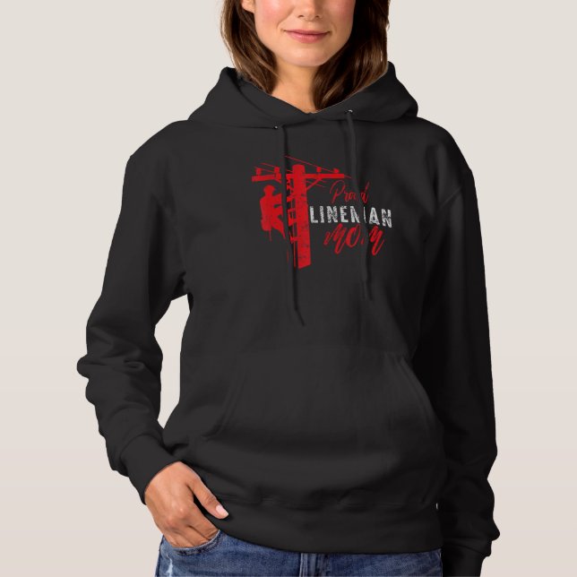 Proud Lineman Mamma för elektrisk kabel lineman T Shirt (Framsida)