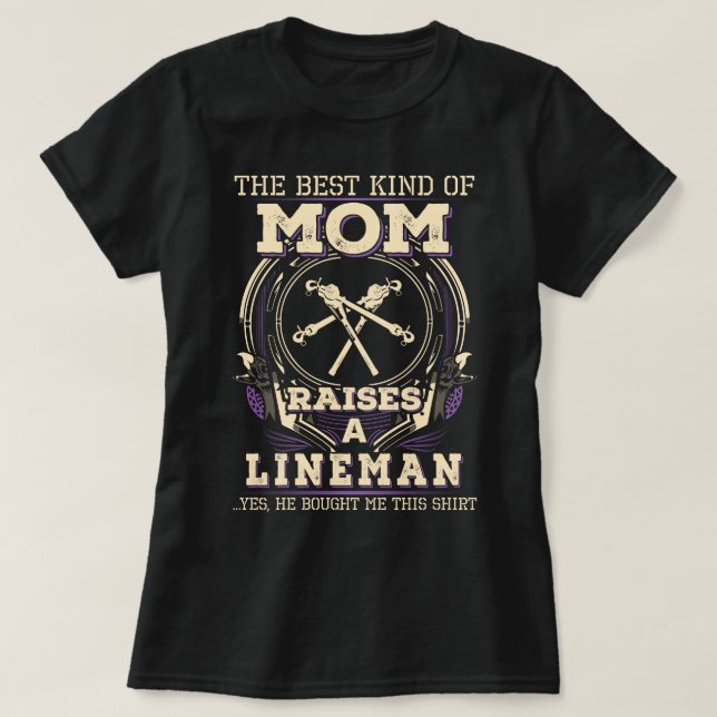 Proud Linemans Mamma T Shirt (Design framsida)