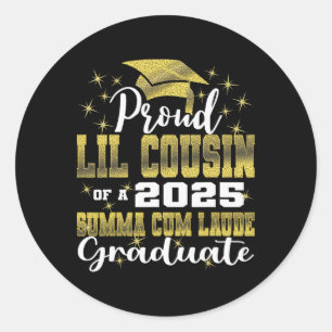 Proud Little Cousin 2025 Summa Cum Laude Cl 2025 G Runt Klistermärke