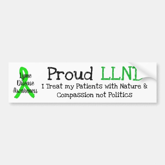 Proud LLND Lyme Disease Awareness Bumper Sticker Bildekal (Framsidan)