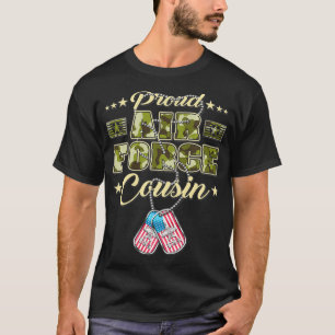 Proud Luft Force Cousin Camo US Flagga Hundbrickor T Shirt