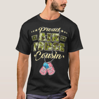 Proud Luft Force Cousin Camo US Flagga Hundbrickor T Shirt