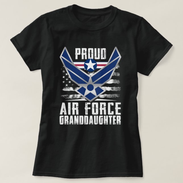 Proud Luft Force Granddotter US Luft Force Militar T Shirt (Design framsida)