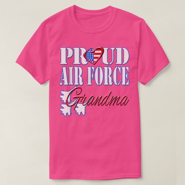 Proud Luft Force Grandma US Heart Military Women T Shirt (Design framsida)