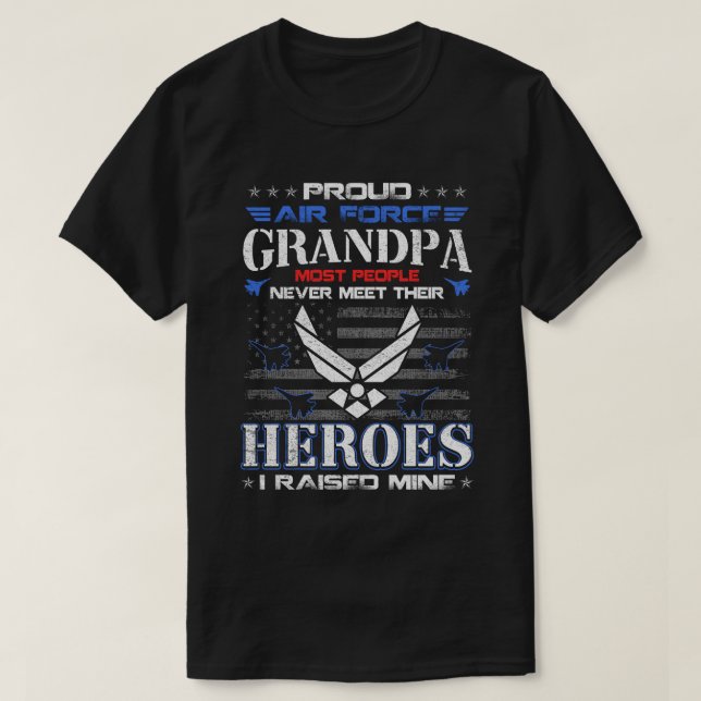 Proud Luft Force Grandpa T Shirt (Design framsida)