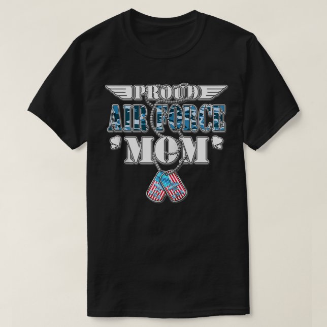Proud Luft Force Mamma USA:s Hundbrickor Vingar Mi T Shirt (Design framsida)