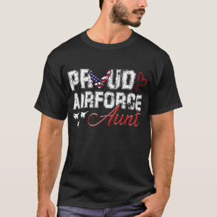 Proud Luft Force Moster USA:s militära hjärtkvinno T Shirt