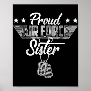 Proud Luft Force Sister Camouflage Usaf Veteran Lu Poster
