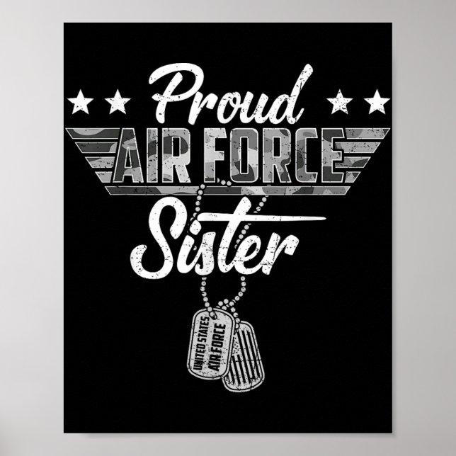 Proud Luft Force Sister Camouflage Usaf Veteran Lu Poster (Framsidan)
