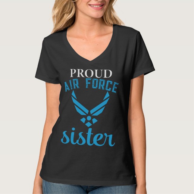 Proud Luft Force Sister T Shirt (Framsida)