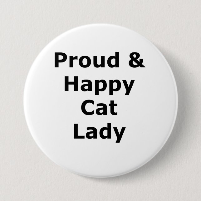 Proud & Lycklig Cat Dam Knapp (Framsida)