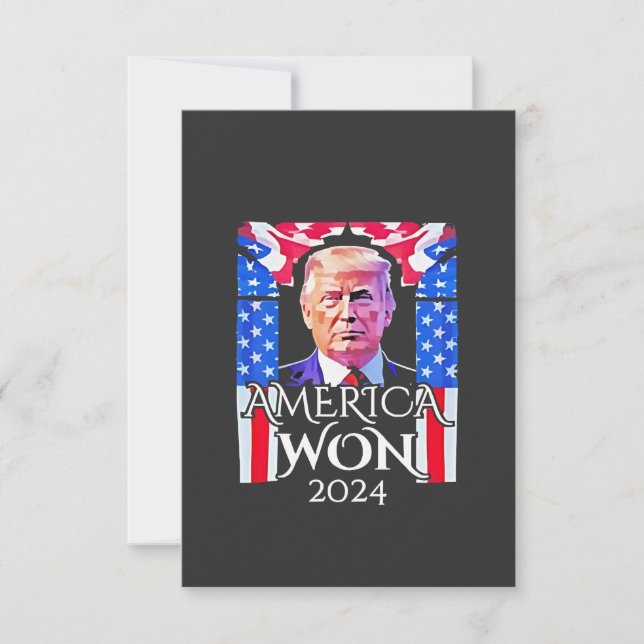 Proud Maga American Trump Won 2024 Inaguration Day Tack Kort (Framsida)
