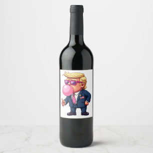 Proud Maga Trump Pixel President Inaguration Day Vinflaska Etikett