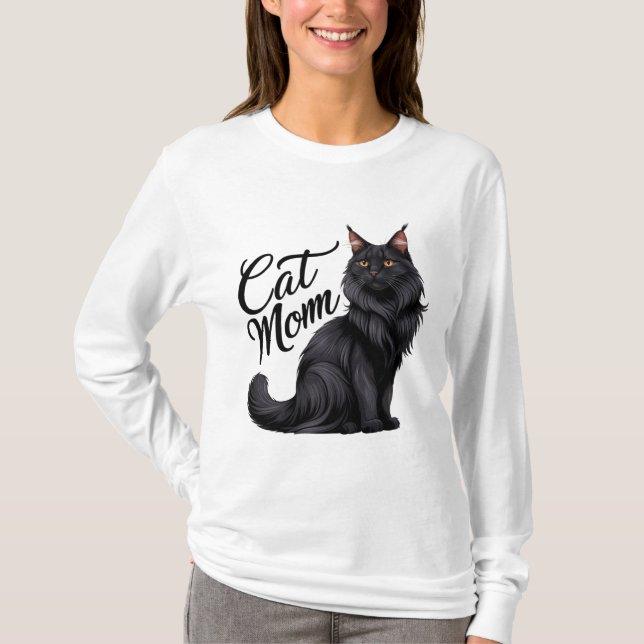 Proud Maine Coon Cat Mamma T-Shirt (Framsida)