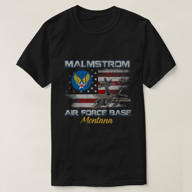 Proud Malmstrom AFB Luft Force Base Montana MT Vet T Shirt (Design framsida)