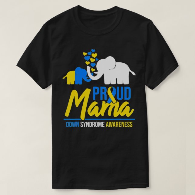 Proud Mama Mom Down Syndrome Awareness Day Cute El T Shirt (Design framsida)