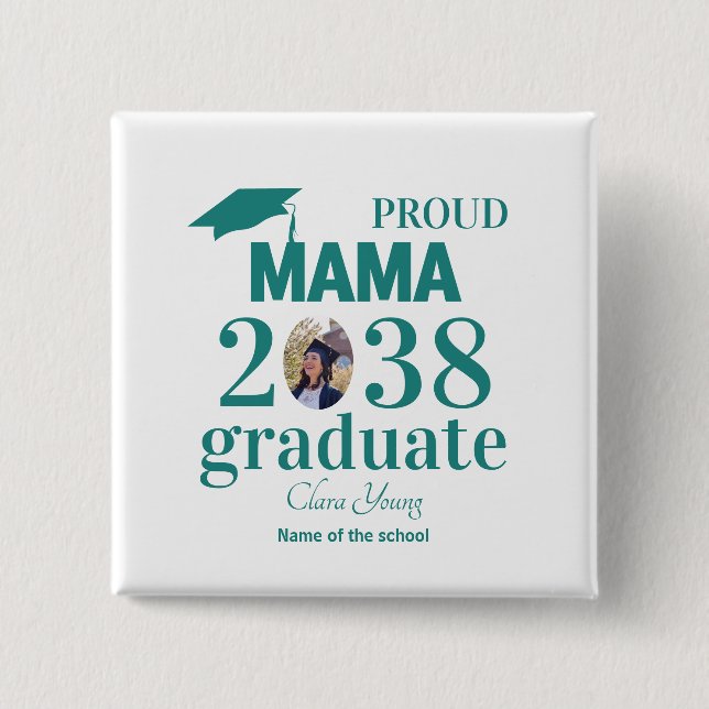 Proud mama personalized graduation knapp (Framsida)