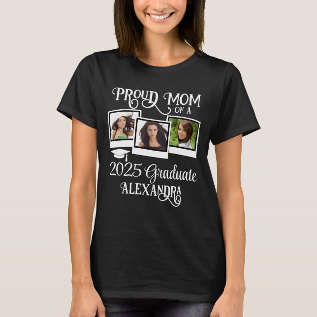 Proud Mamma 2025 Student Studenten foto Mor T Shirt (Framsida)