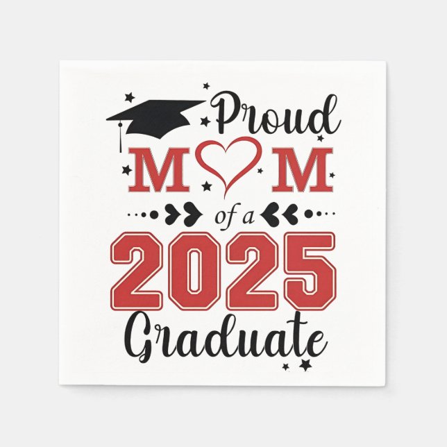Proud Mamma 2025 Student Studenten-Mor-dagen Pappersservett (Framsidan)
