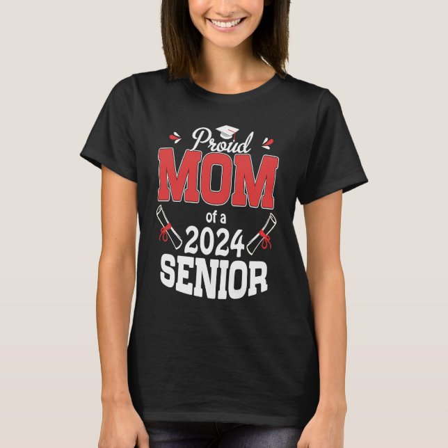 Proud Mamma av 2024 års Senior Student Mamma 2024  T Shirt (Framsida)