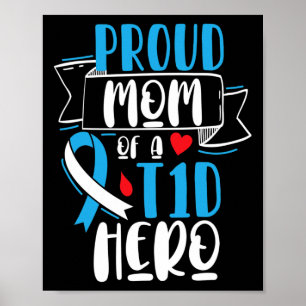 Proud Mamma av A T1d Hero typ 1-diabetes Mamma Awa Poster