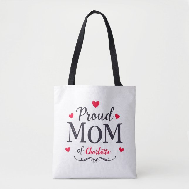 Proud Mamma av | Cute Personlig Mors dag Tygkasse (Framsida)