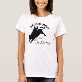 Proud Mamma av en Cowboys Simple Black-skrift T Shirt
