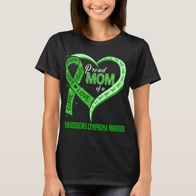 Proud Mamma av en icke-Hodgkins lymphoma Warrior T Shirt (Framsida)
