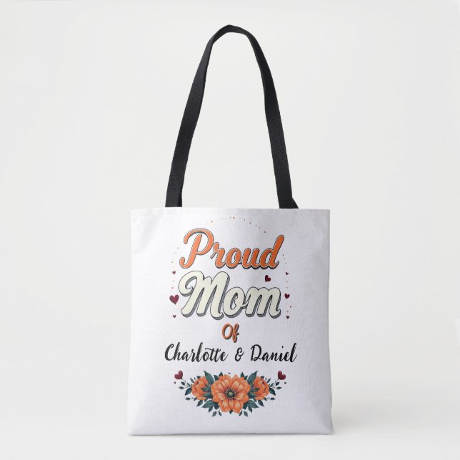 Proud Mamma av | Personlig Mors dag Tygkasse (Framsida)