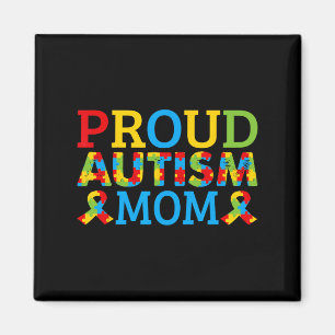 Proud Mamma bär Färgad Puzzle Delarare för Autism Magnet