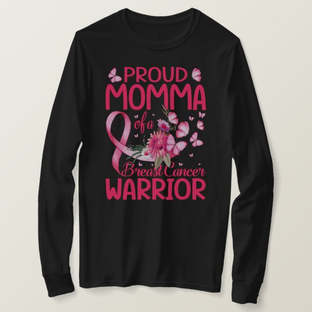 Proud mamma, en bröstcanceranfallare t shirt (Design framsida)