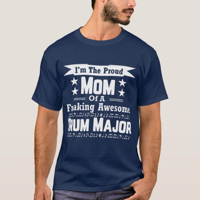 Proud Mamma Fantastisk Drum Major Marching Band T Shirt (Framsida)