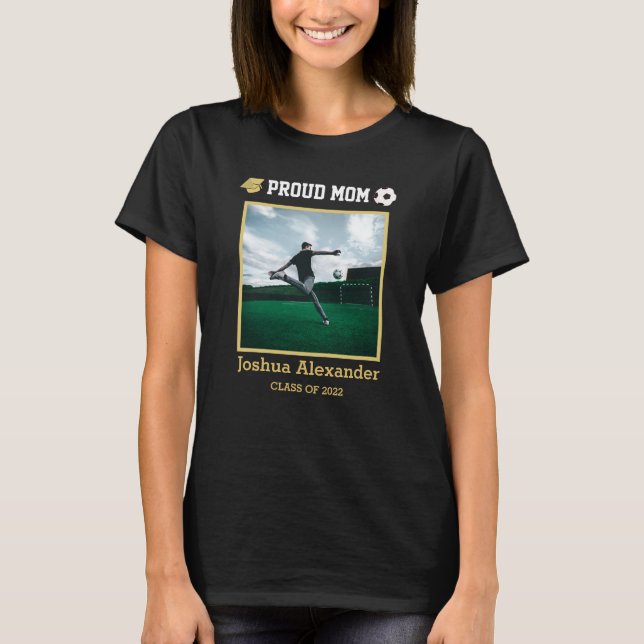Proud Mamma-fotbollsspelare Modern Photo studenten T Shirt (Framsida)